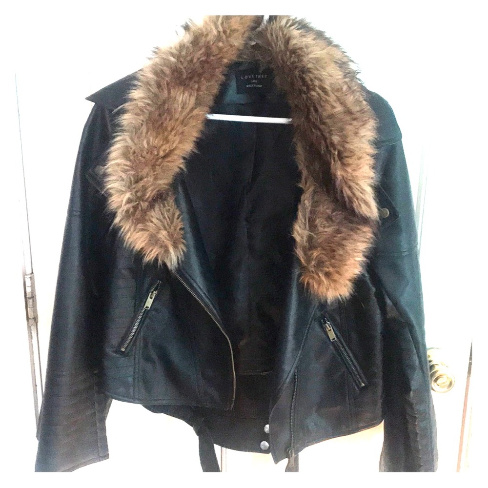 Fur black jacket